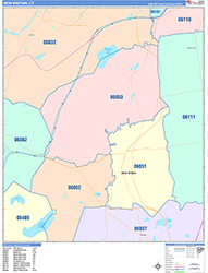 New Britain Wall Map Color Cast Style 2026